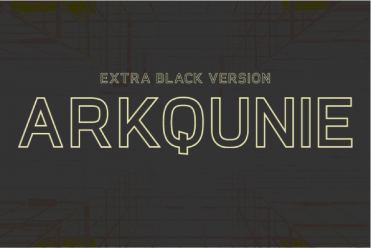 Arkqunie Outline Extra Black font preview