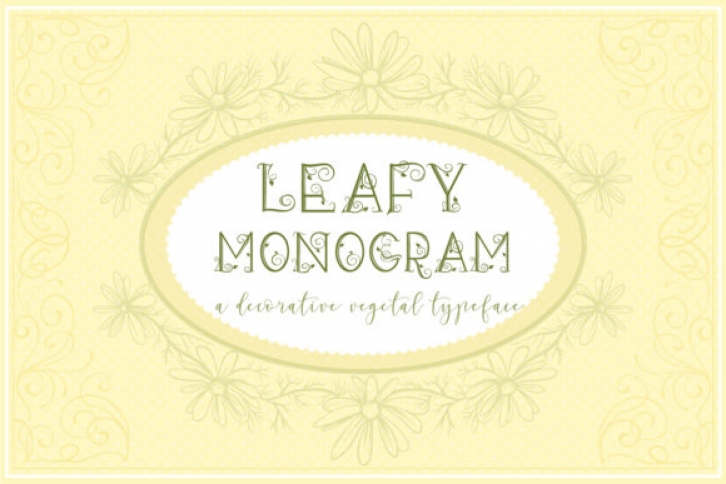 Leafy Monogram font preview