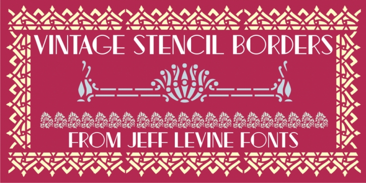 Vintage Stencil Borders JNL font preview