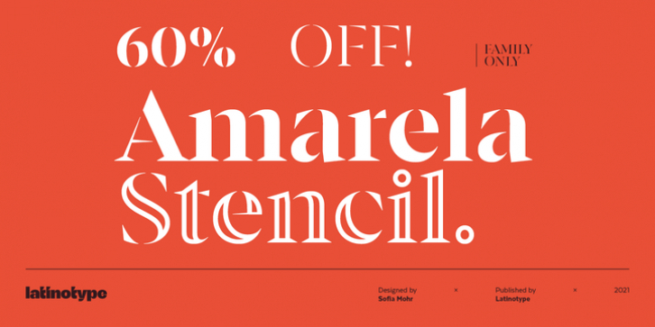Amarela Stencil font preview