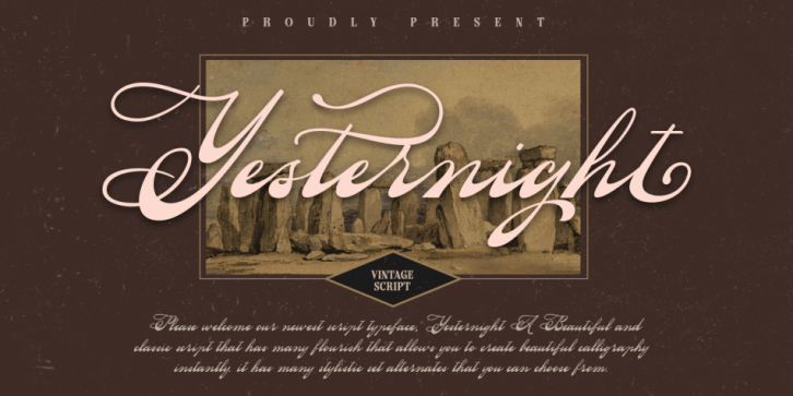 Yesternight font preview