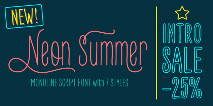 Neon Summer font preview