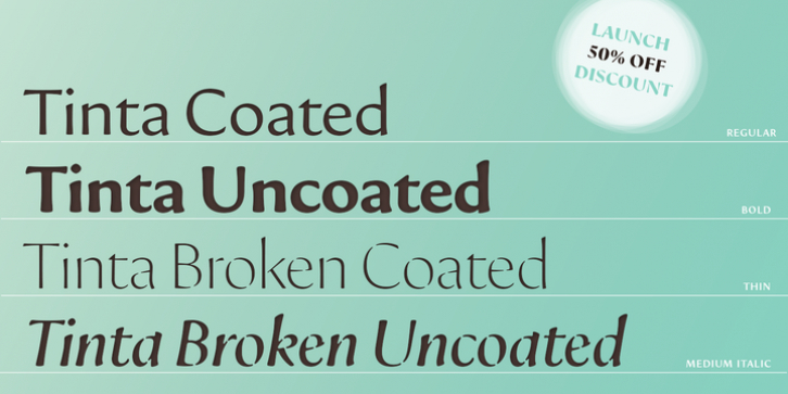 Tinta Uncoated font preview