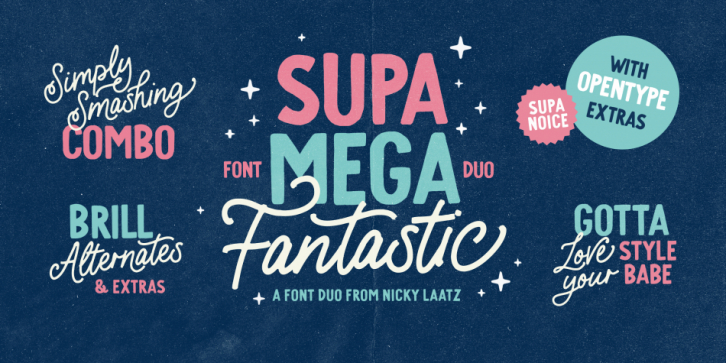 Supa Mega Fantastic font preview