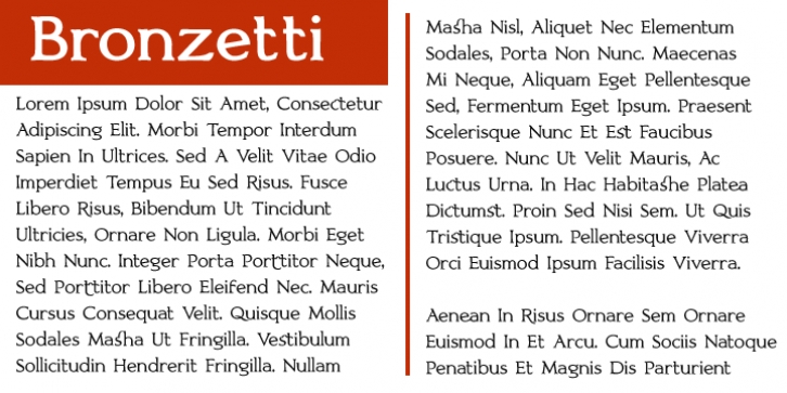 Bronzetti font preview