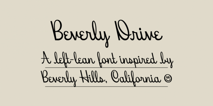 Beverly Drive Left font preview