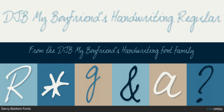 DJB My Boyfriend's Handwriting font preview