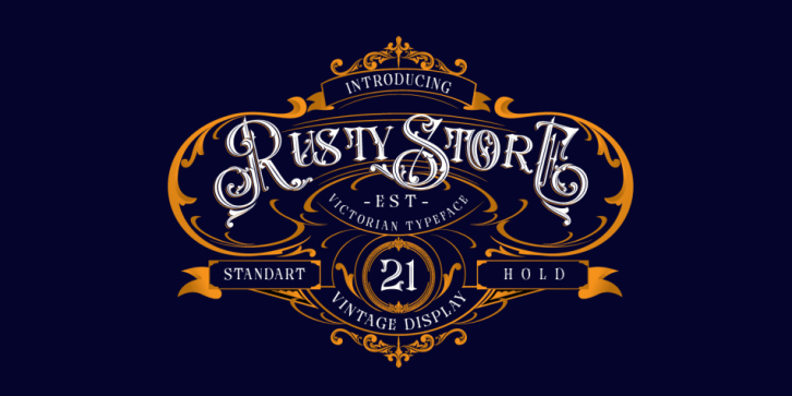 Rusty Store font preview
