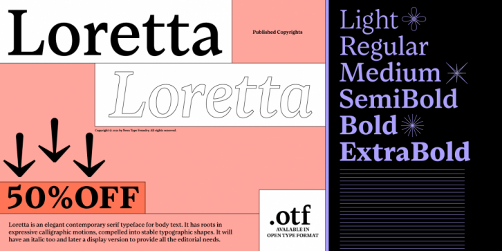 Loretta font preview