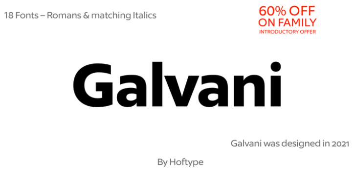 Galvani font preview