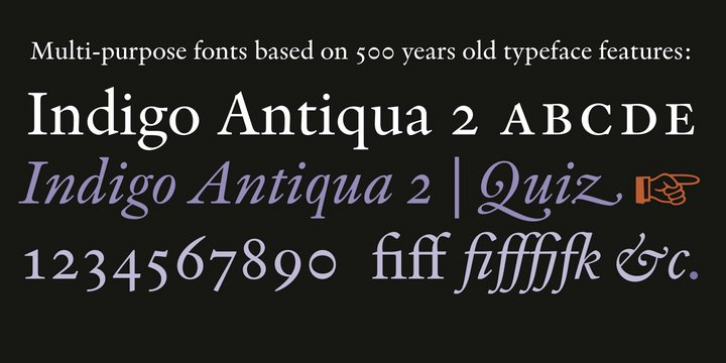 Indigo Antiqua 2 font preview