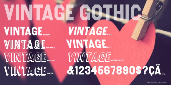 Vintage Gothic font preview