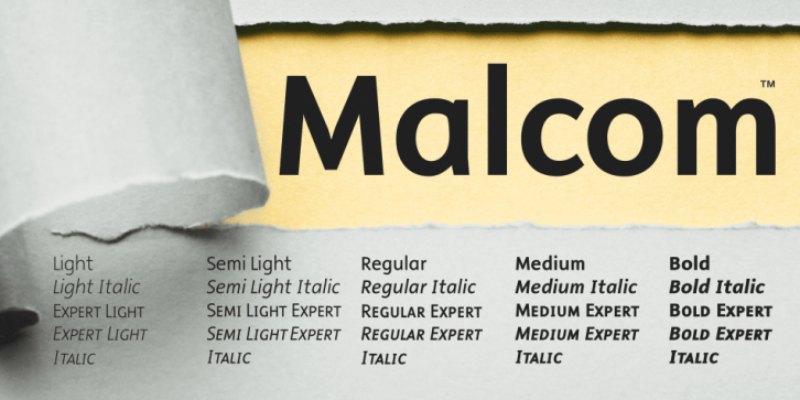 Malcom font preview