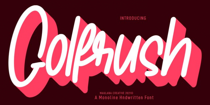 Golfrush font preview