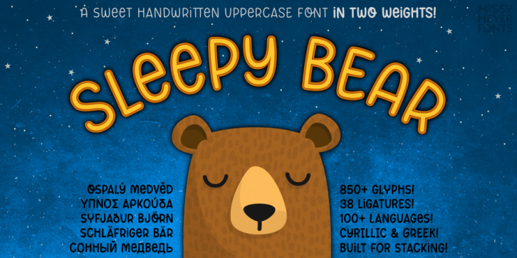Sleepy Bear font preview