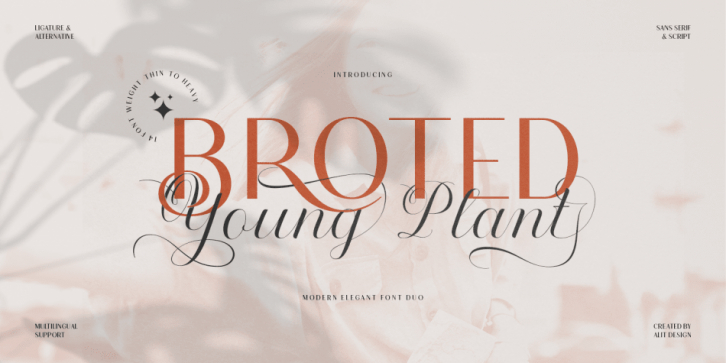 Broted Young Plant font preview
