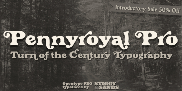 Pennyroyal Pro font preview