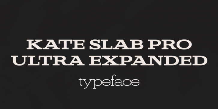 Kate Slab Pro Ultra Expanded font preview