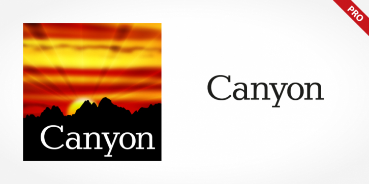 Canyon Pro font preview