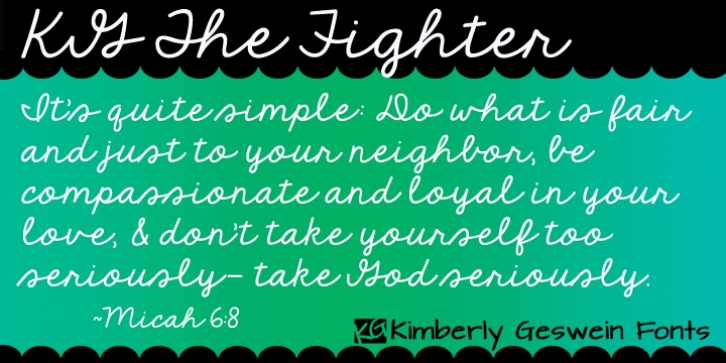 KG The Fighter font preview