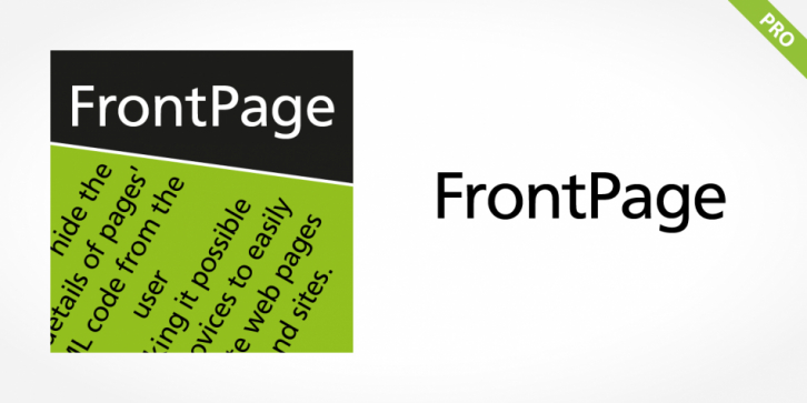 Frontpage Pro font preview