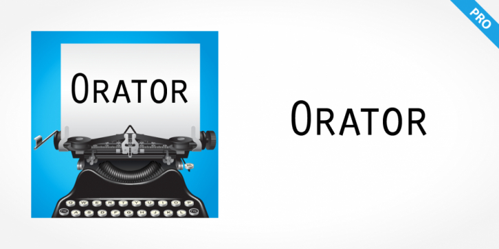 Orator Pro font preview