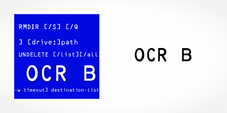 OCR B font preview