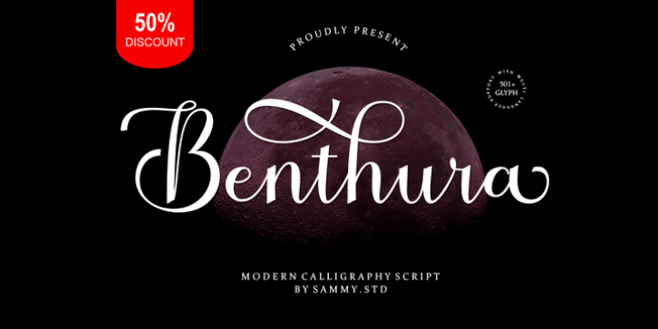 Benthura Script font preview