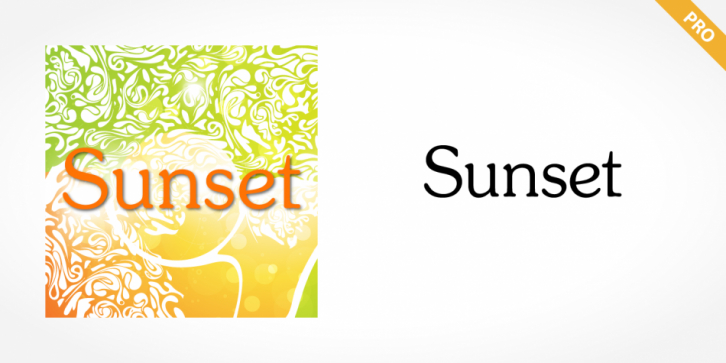 Sunset Pro font preview