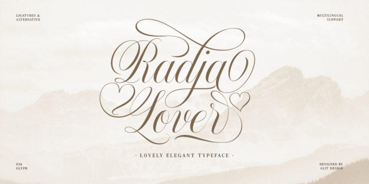 Radja Lover font preview