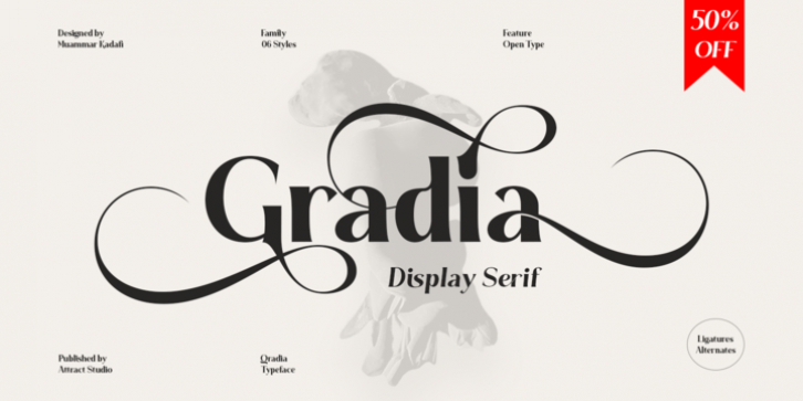 Gradia font preview