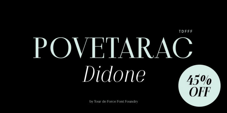 Povetarac Didone font preview