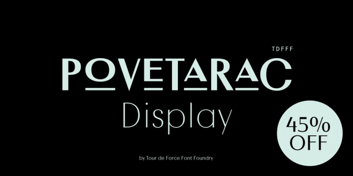 Povetarac Display font preview