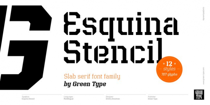 Esquina Stencil font preview