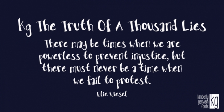 KG The Truth Of A Thousand Lies font preview