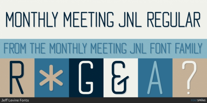 Monthly Meeting JNL font preview