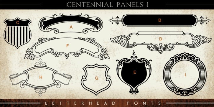 LHF Centennial Panels font preview