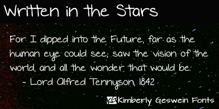 Written in the Stars font preview