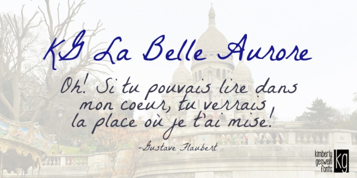 KG La Belle Aurore font preview