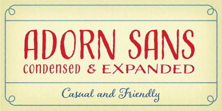 Adorn Expanded Sans font preview