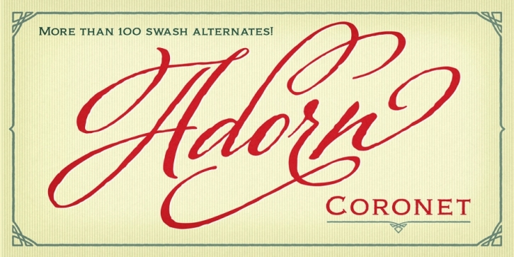 Adorn Coronet font preview