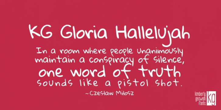 KG Gloria Hallelujah font preview