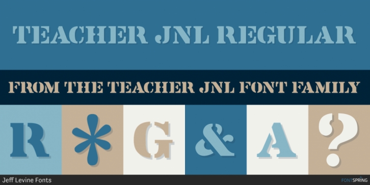 Teacher JNL font preview