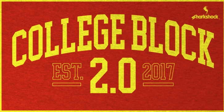 College Block 2.0 font preview