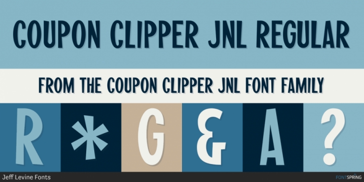 Coupon Clipper JNL font preview