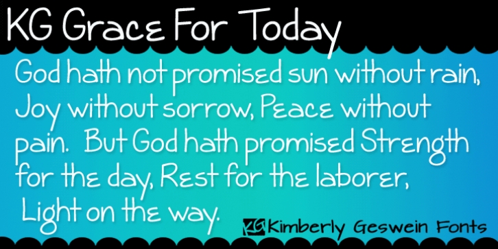 KG Grace For Today font preview