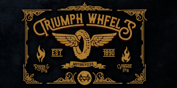 Triumph Wheels font preview