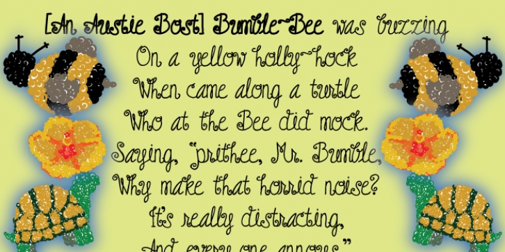 Austie Bost Bumblebee font preview