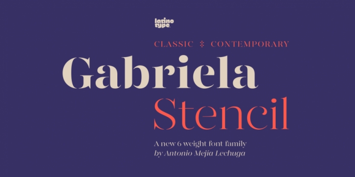 Gabriela Stencil font preview