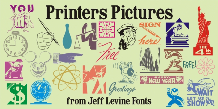 Printers Pictures JNL font preview